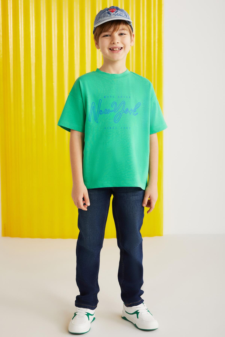PADDY  Relaxed Yeşil Tekli T-Shirt