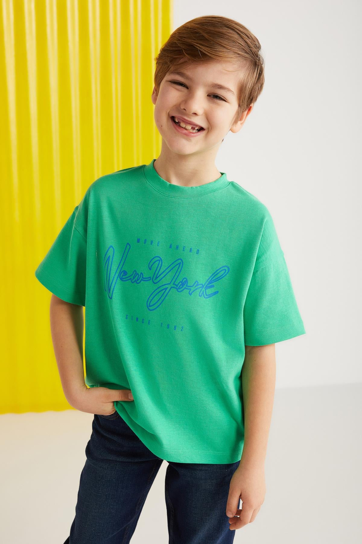 PADDY  Relaxed Yeşil Tekli T-Shirt