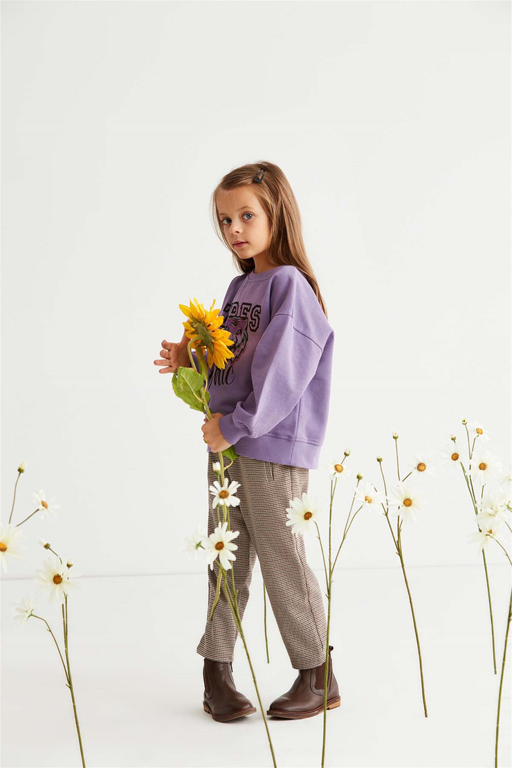 PAIGE Örme Oversize Mor  Sweatshirt