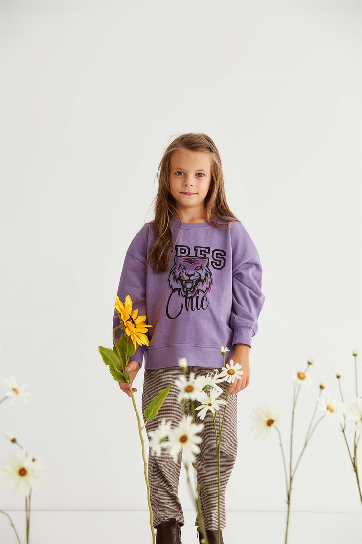 PAIGE Örme Oversize Mor  Sweatshirt