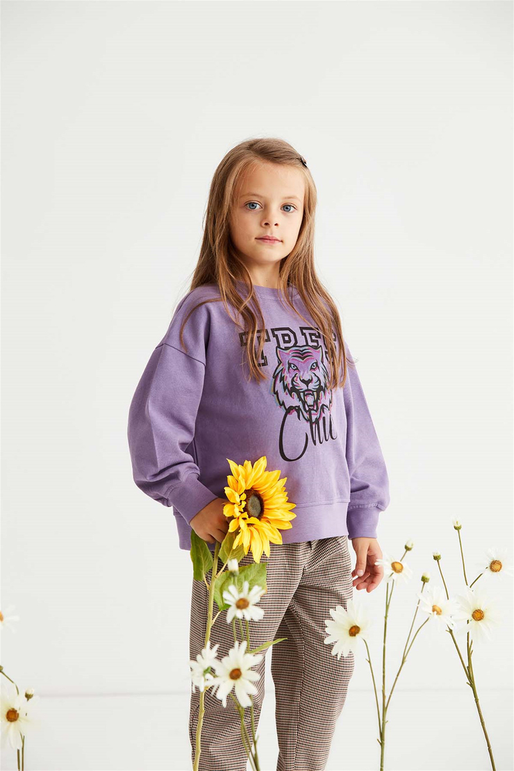 PAIGE Örme Oversize Mor  Sweatshirt
