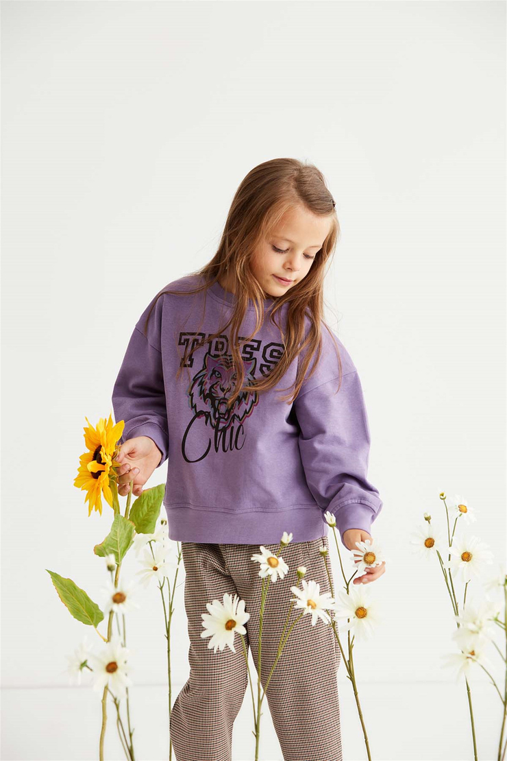 PAIGE Örme Oversize Mor  Sweatshirt