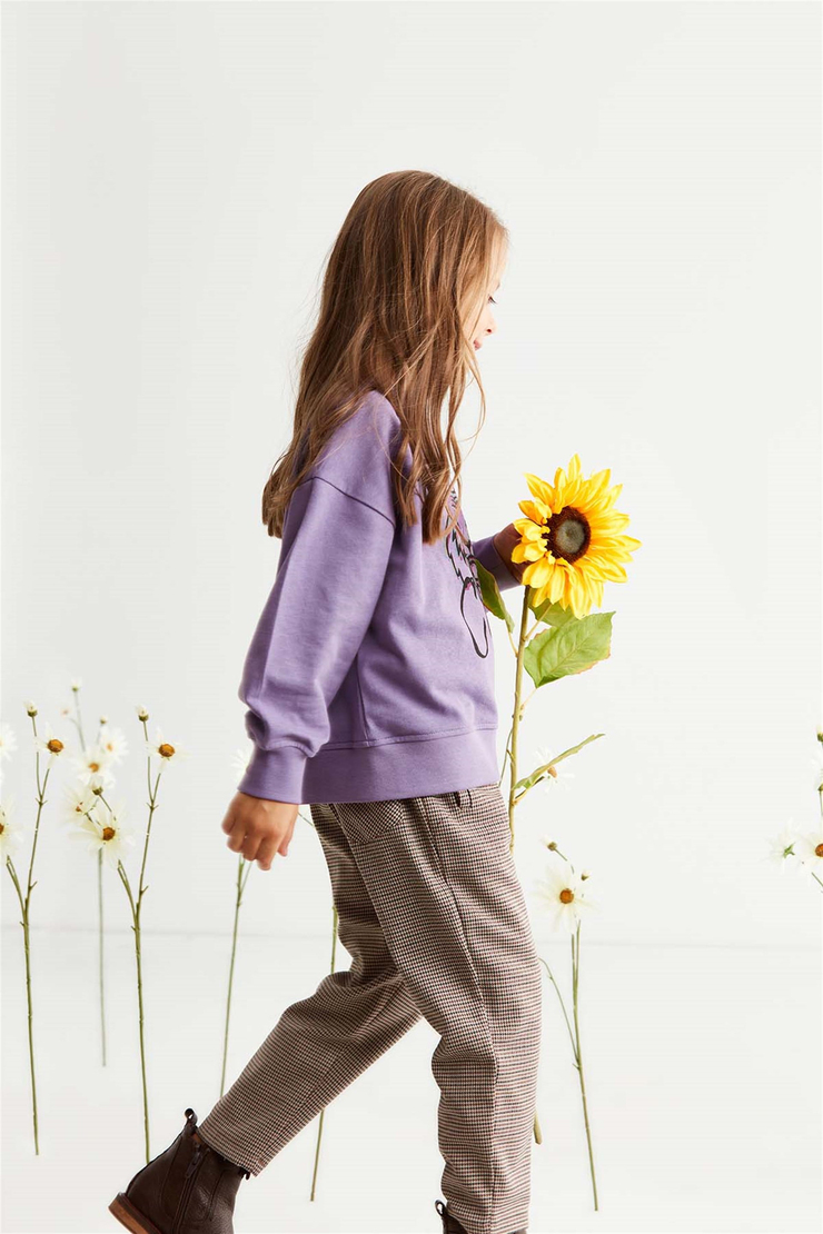 PAIGE Örme Oversize Mor  Sweatshirt