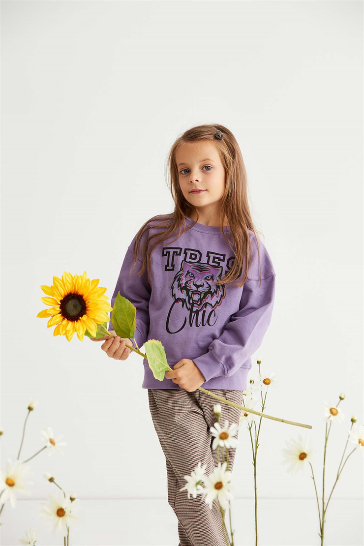 PAIGE Örme Oversize Mor  Sweatshirt
