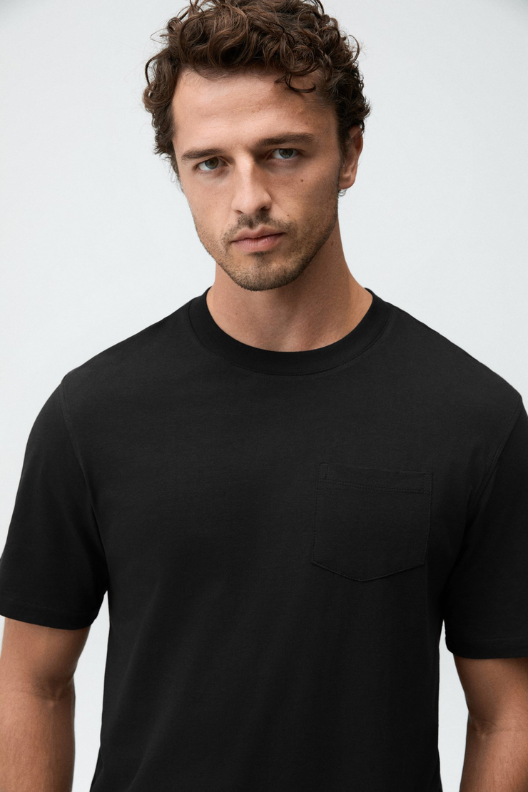 PASCO Erkek Cepli Kısa Kollu Siyah T-Shirt