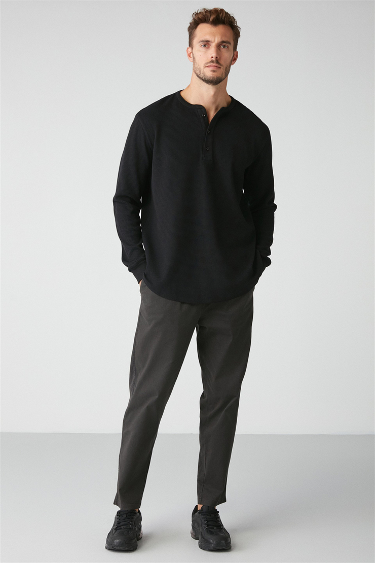 PATRICK Örme Regular Siyah  T-Shirt
