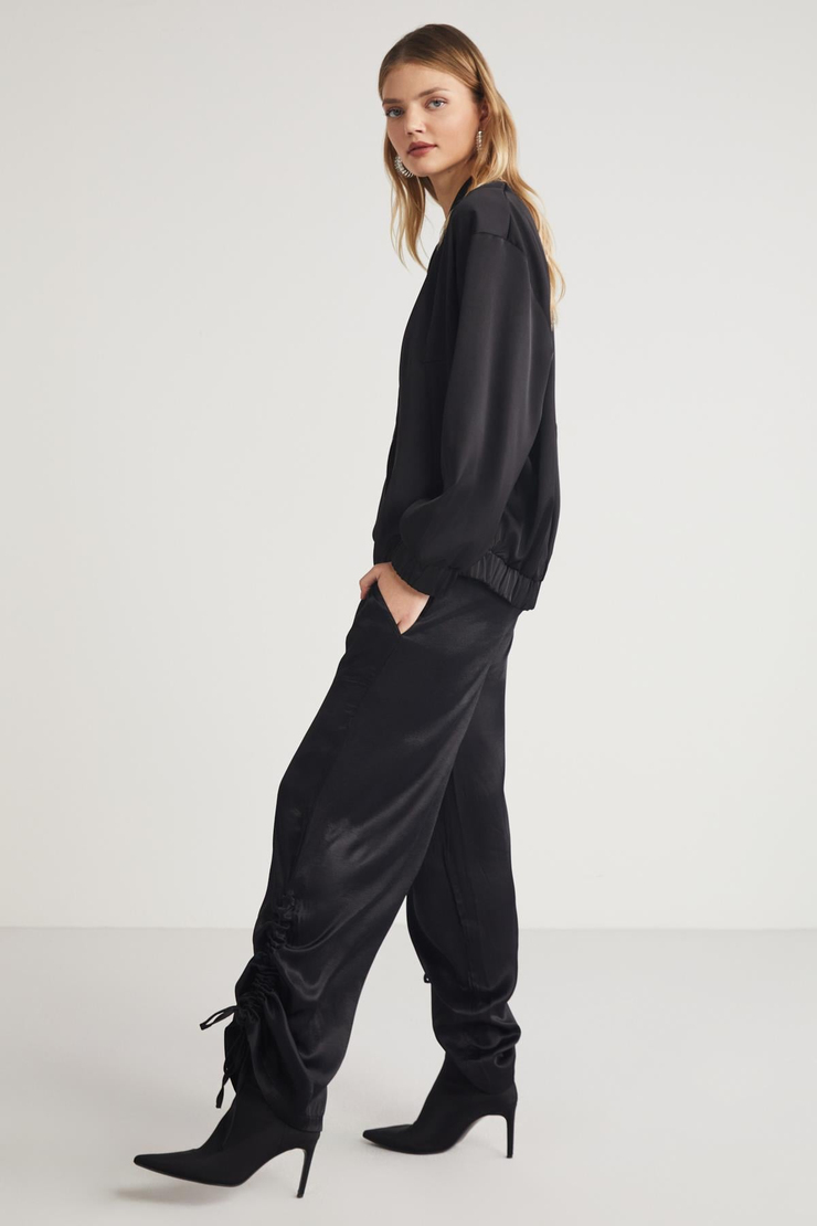 PATSY  Relaxed Siyah Tekli Pantolon