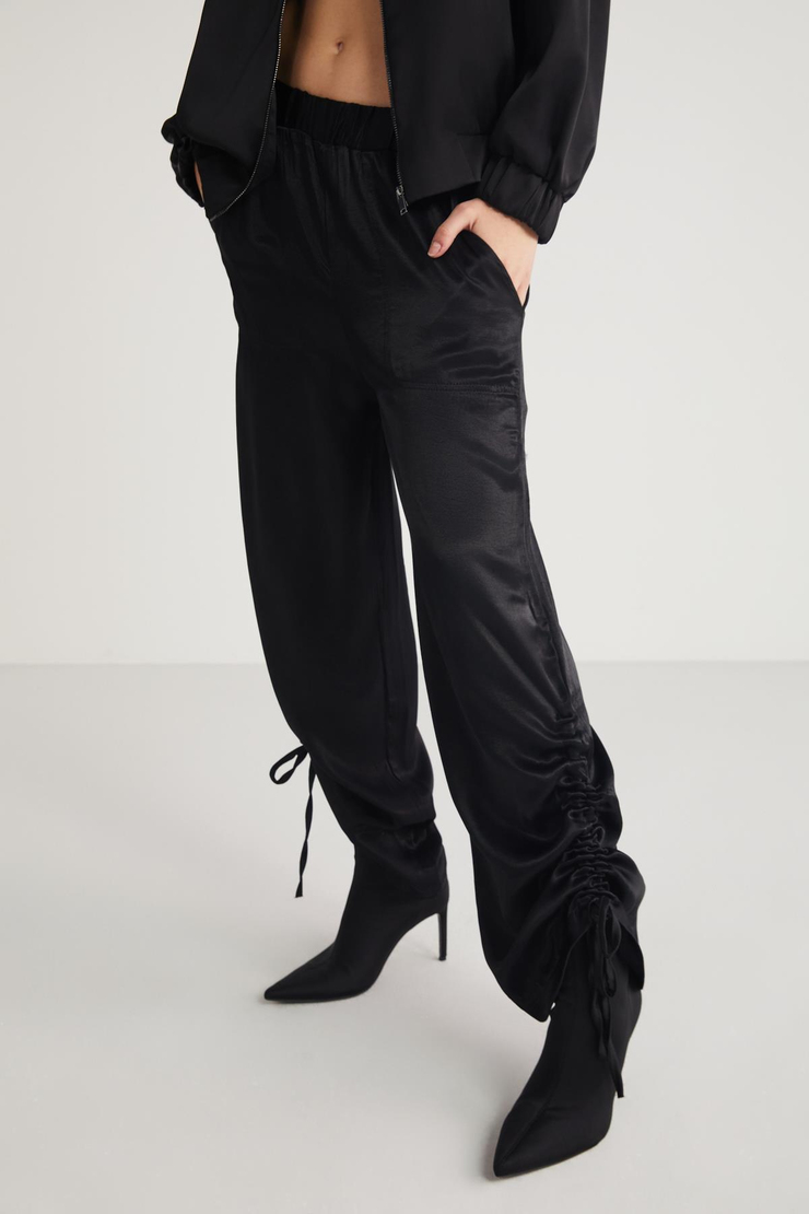 PATSY  Relaxed Siyah Tekli Pantolon