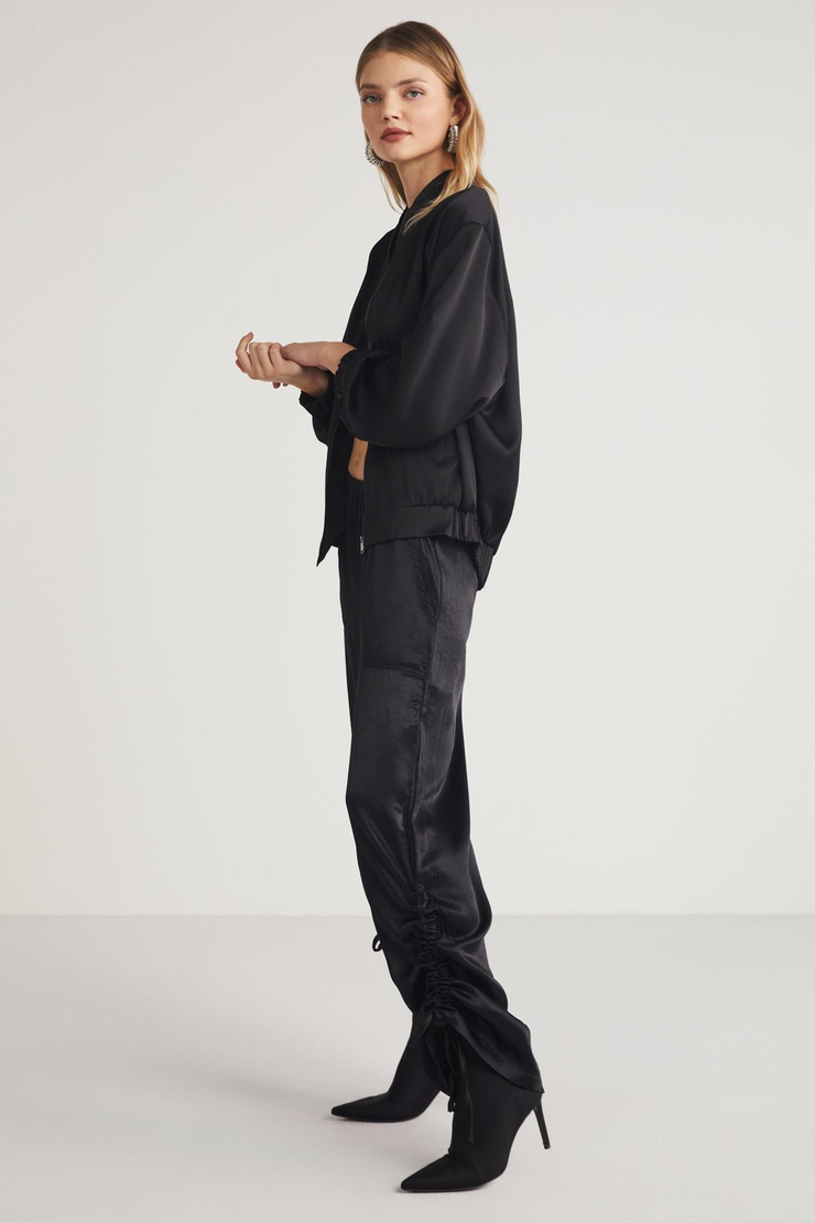 PATSY  Relaxed Siyah Tekli Pantolon