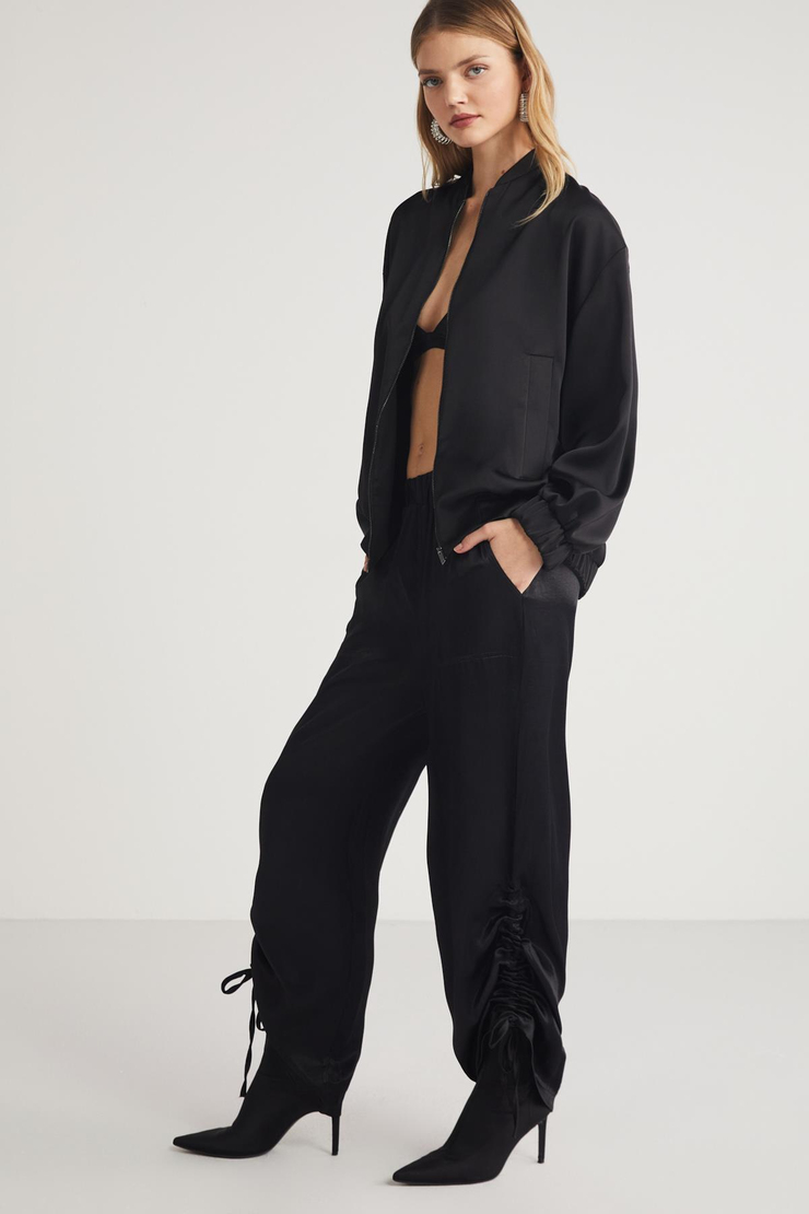 PATSY  Relaxed Siyah Tekli Pantolon