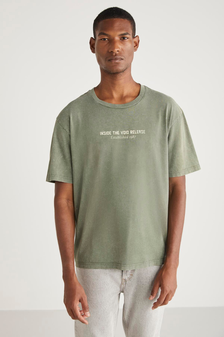 PECKY Basic Relaxed Haki Tekli T-Shirt