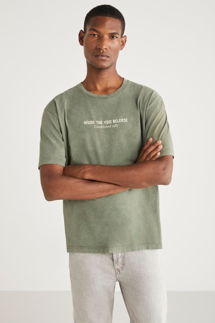 PECKY Basic Relaxed Haki Tekli T-Shirt