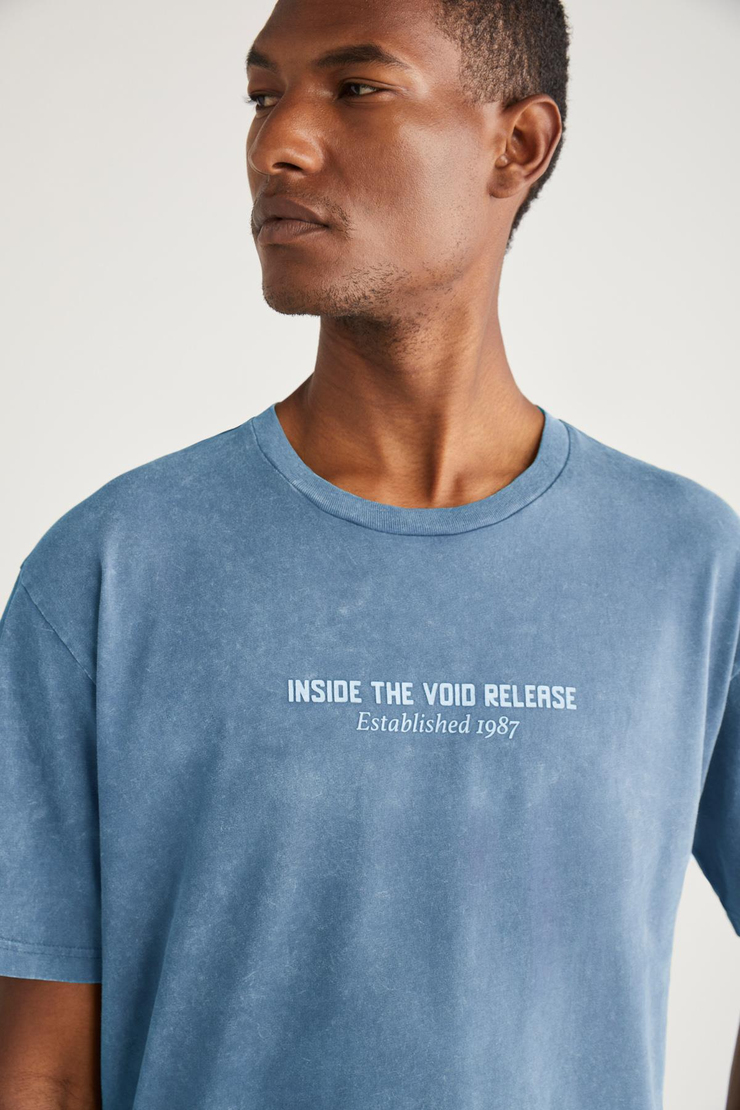 PECKY Basic Relaxed Mavi Tekli T-Shirt