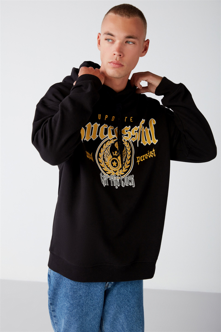 PERSISTED Örme Oversize Siyah  Sweatshirt