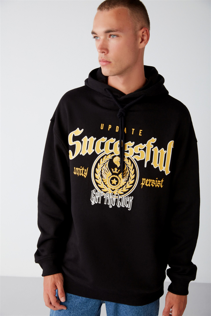 PERSISTED Örme Oversize Siyah  Sweatshirt