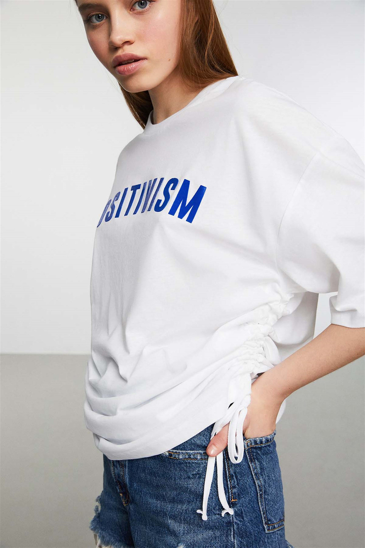 PIECE Örme Oversize Lacivert  T-Shirt