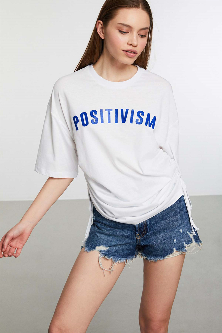 PIECE Örme Oversize Lacivert  T-Shirt