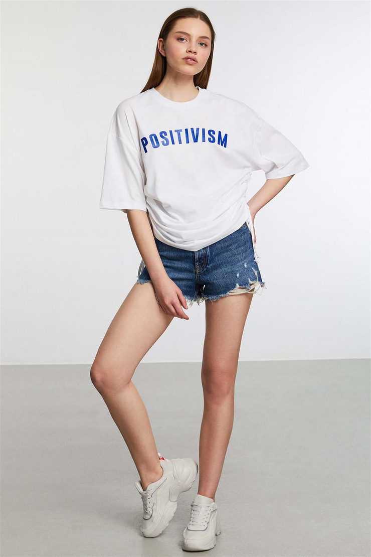 PIECE Örme Oversize Lacivert  T-Shirt