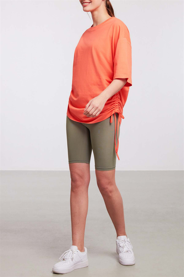 PIECE Örme Oversize Nar Çiçeği  T-Shirt
