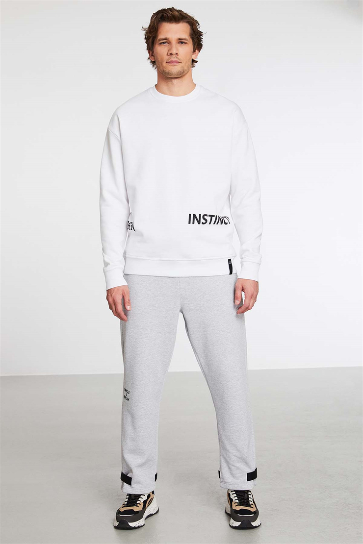 PIONEER Örme Comfort Fit Beyaz  Sweatshirt
