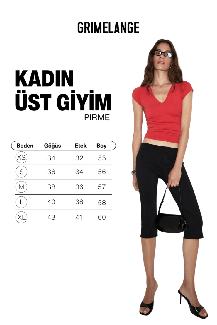 PIRME Kadın Yumuşak Ve Esnek Kumaşlı Organik Pamuklu V Yakalı Kiremit Rengi T-Shirt