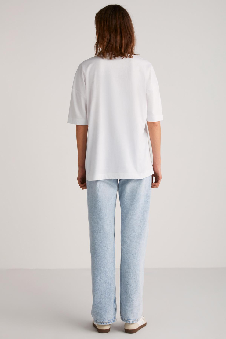 PLENSA Basic Slim Beyaz Tekli T-Shirt