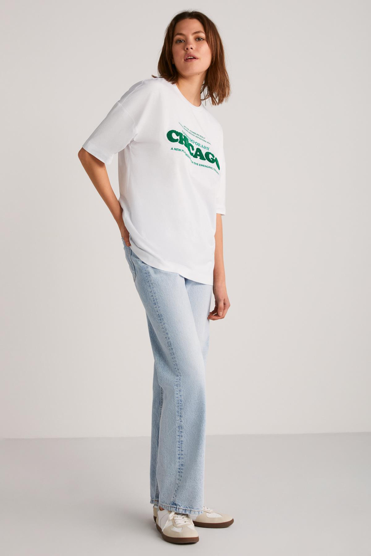 PLENSA Basic Slim Beyaz Tekli T-Shirt