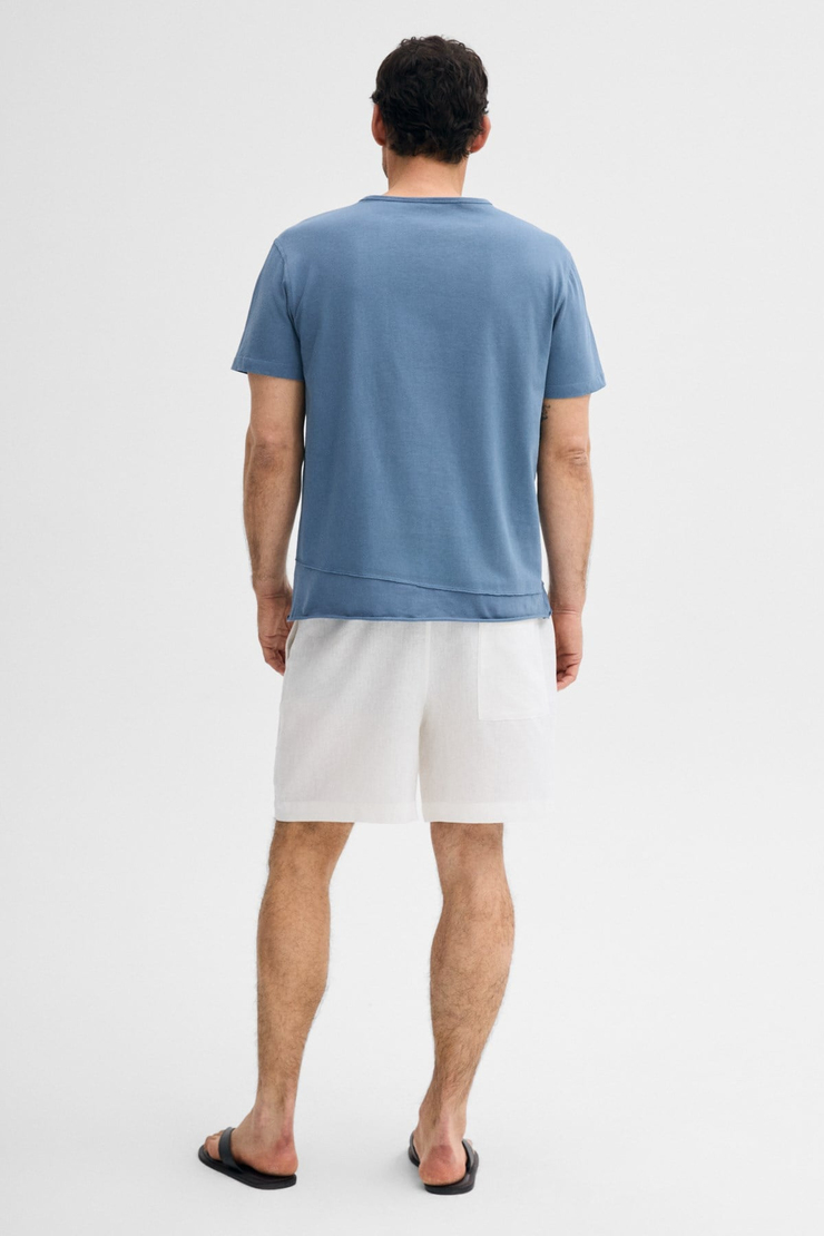 POREC Erkek %100 Organik Pamuklu Yuvarlak Yakalı Regular Fit İndigo T-Shirt