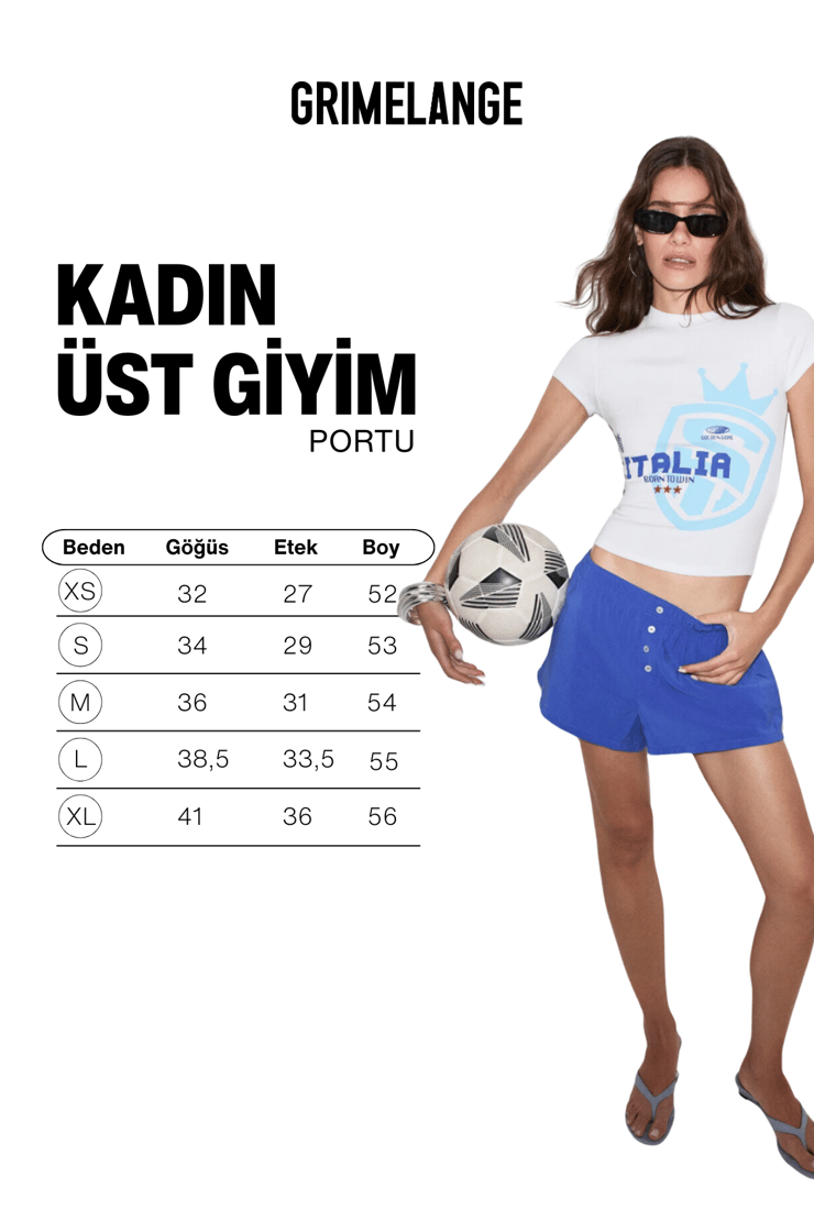 PORTU Kadın Yumuşak Ve Esnek Kumaşlı Kontrast Renkli Baskı Detaylı Beyaz T-Shirt
