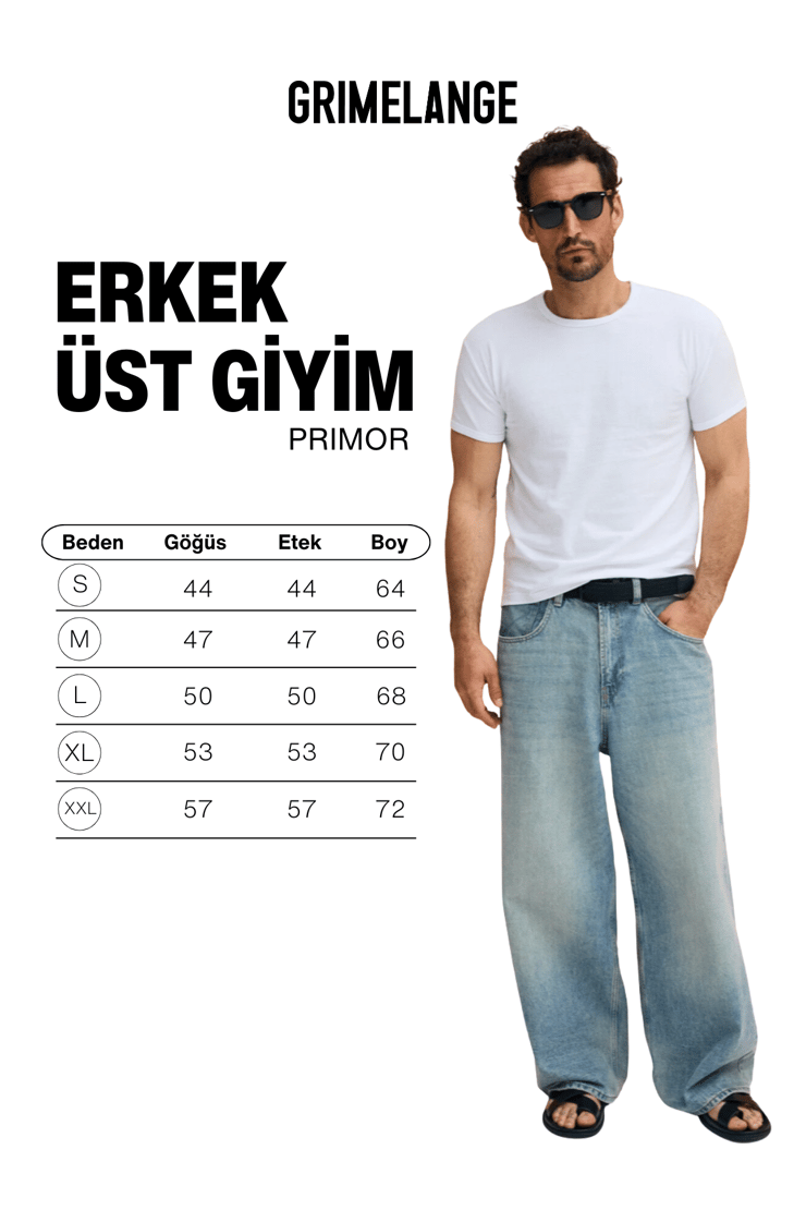 PRIMOR Erkek Yumuşak Ve Esnek Kumaşlı Organik Pamuklu Yuvarlak Yakalı Beyaz T-Shirt