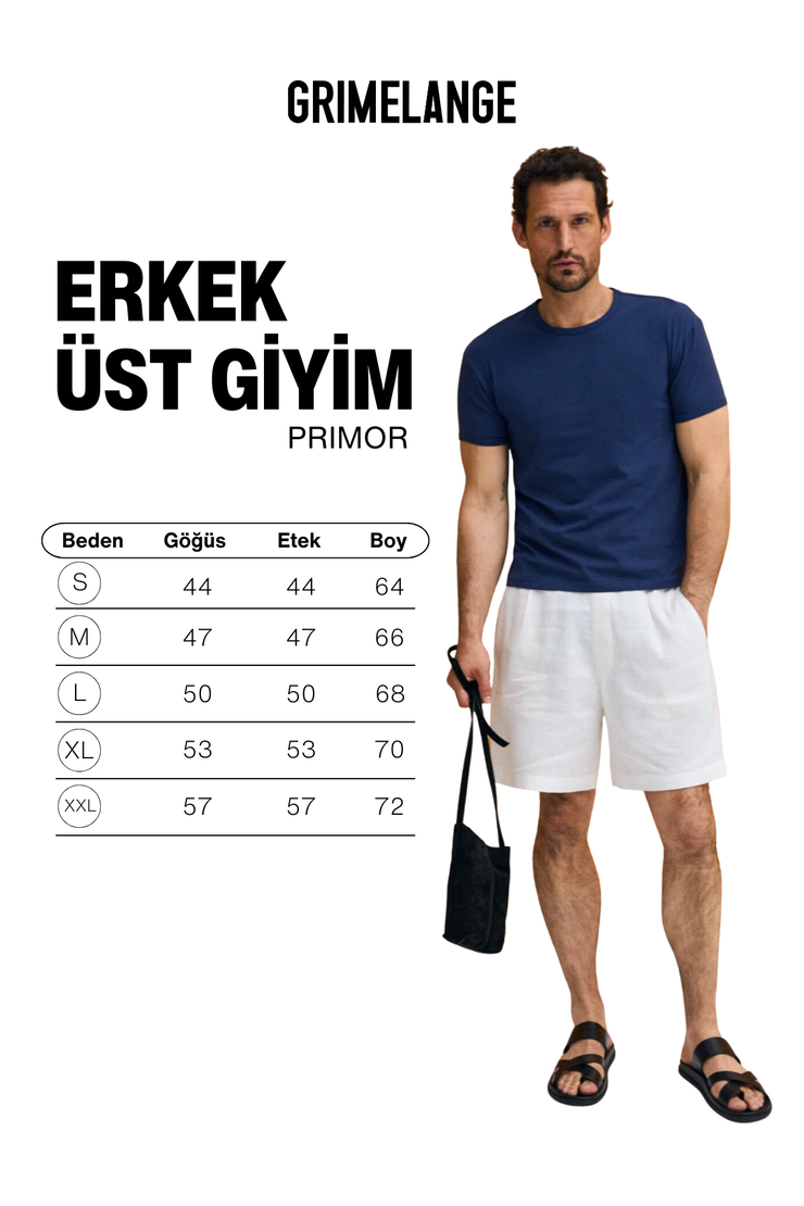 PRIMOR Erkek Yumuşak Ve Esnek Kumaşlı Organik Pamuklu Yuvarlak Yakalı Lacivert T-Shirt