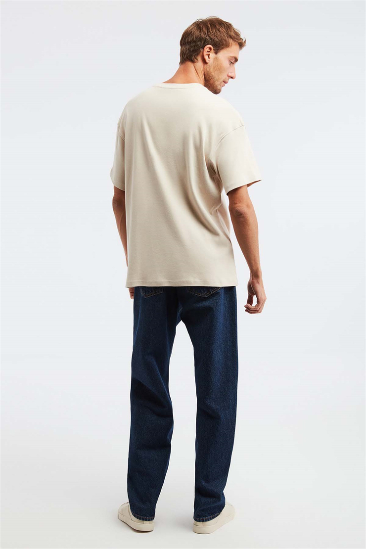 PRISMATIC Örme Oversize Bej  T-Shirt
