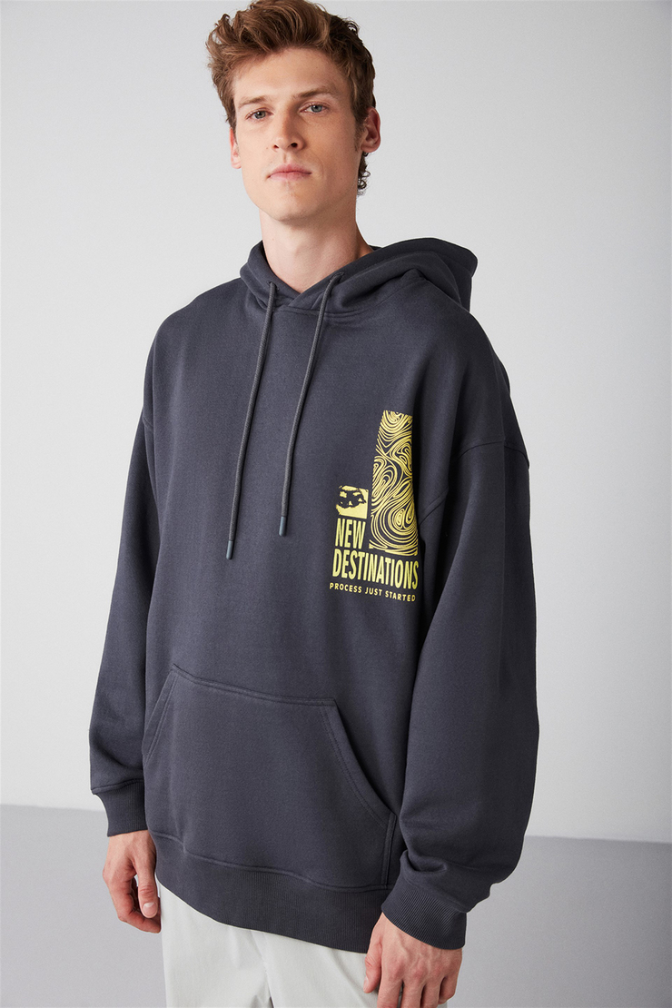 PROCESS Örme Oversize Antrasit  Sweatshirt