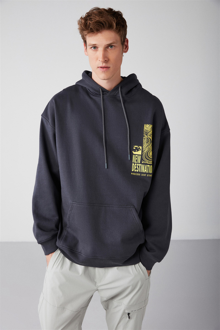 PROCESS Örme Oversize Antrasit  Sweatshirt