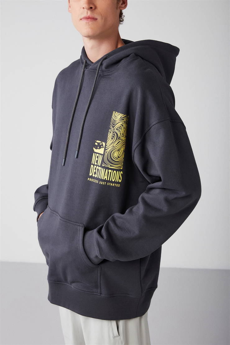 PROCESS Örme Oversize Antrasit  Sweatshirt