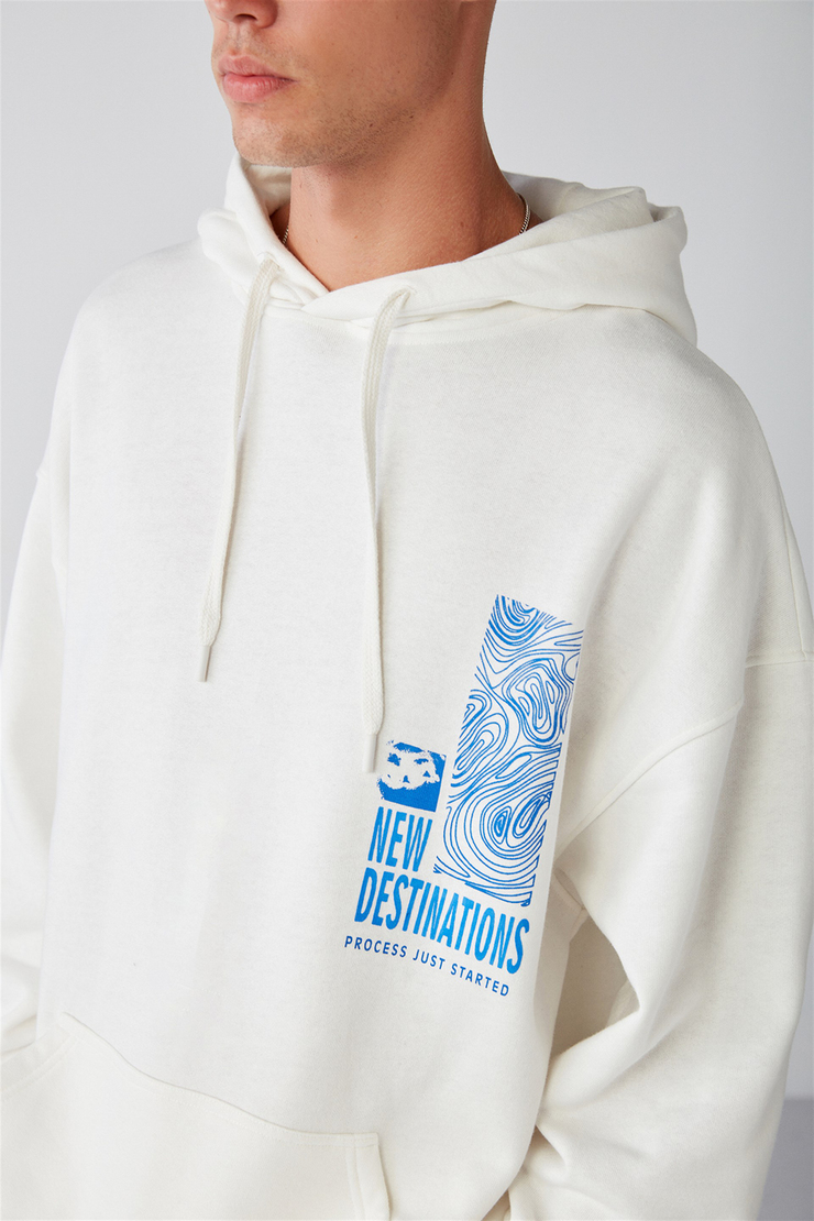 PROCESS Örme Oversize Ekru  Sweatshirt