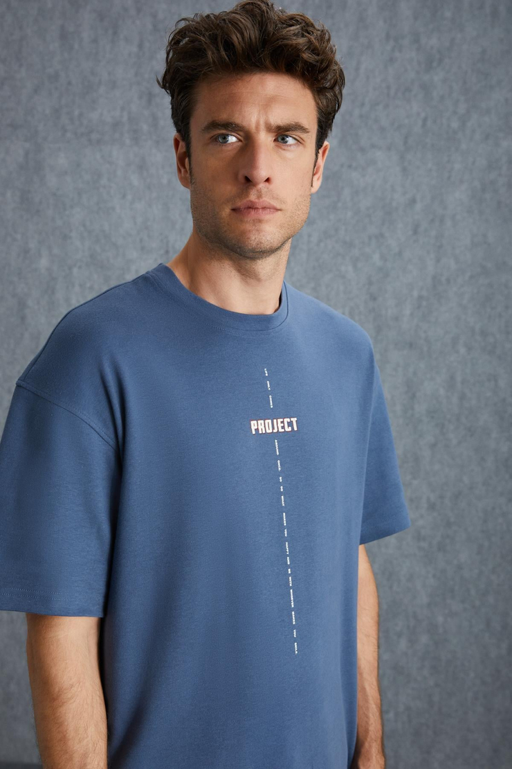 PROJECT  Oversize İndigo  T-Shirt