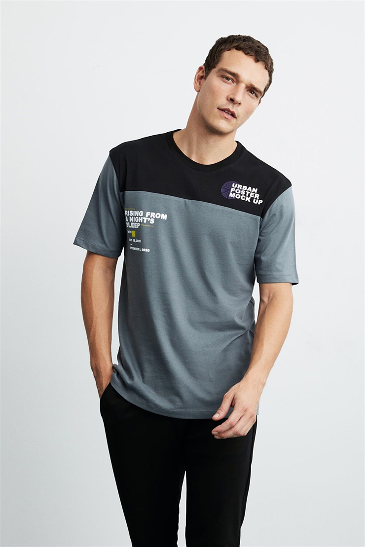 PUG Erkek ÇOKLU Baskılı Yuvarlak Yaka Comfort Fit T-Shirt