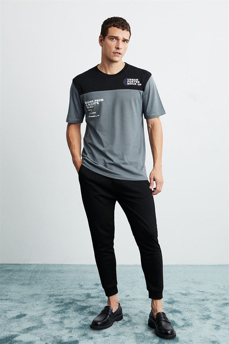 PUG Erkek ÇOKLU Baskılı Yuvarlak Yaka Comfort Fit T-Shirt