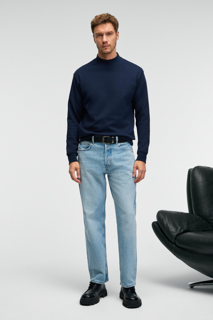 QUILLA Erkek Yarım Balıkçı Basic Lacivert Sweatshirt