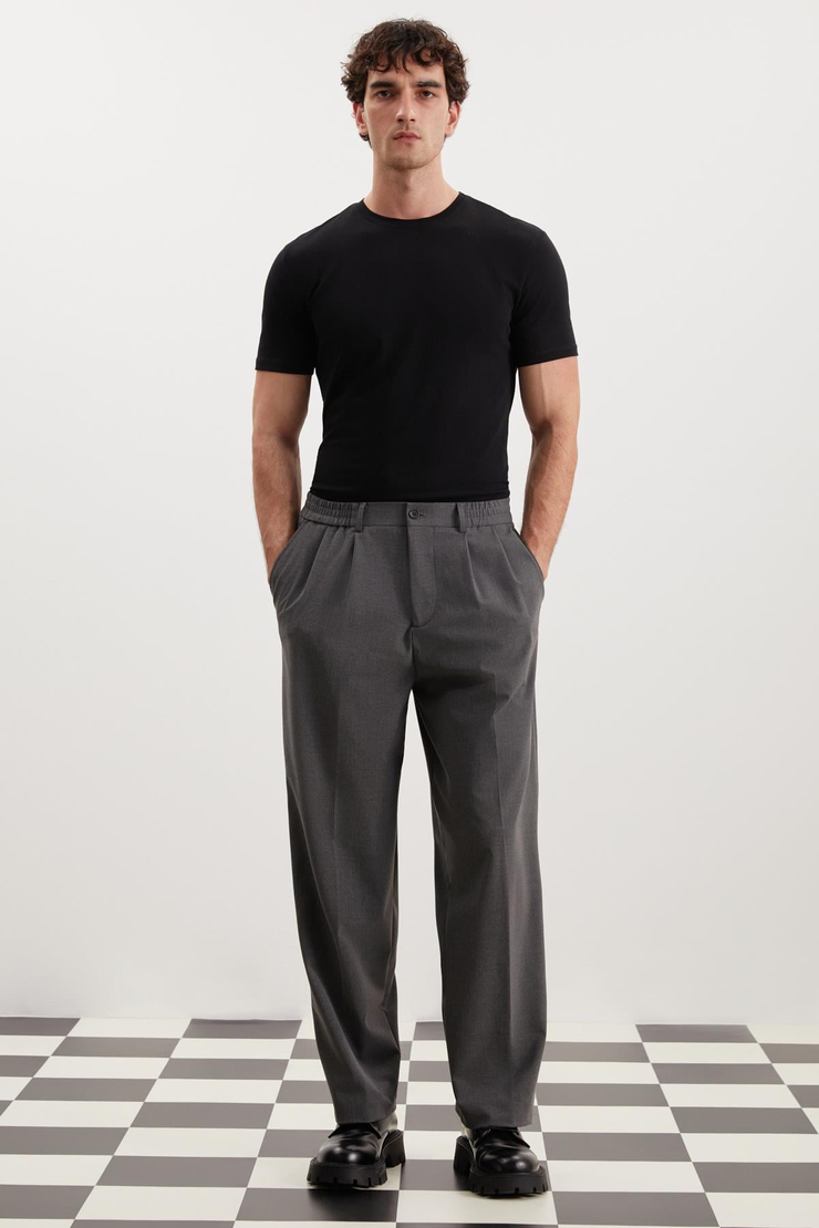 RAINER Wide Leg Oversize Antrasit  Pantolon