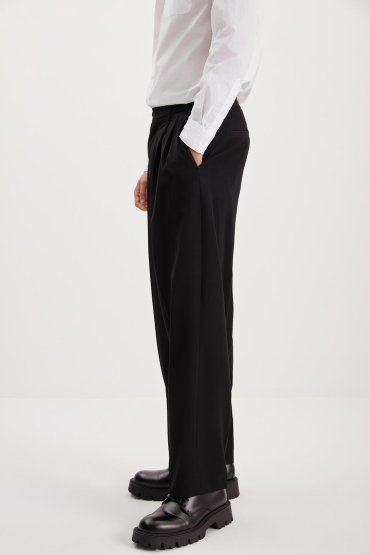RAINER Wide Leg Oversize Siyah  Pantolon