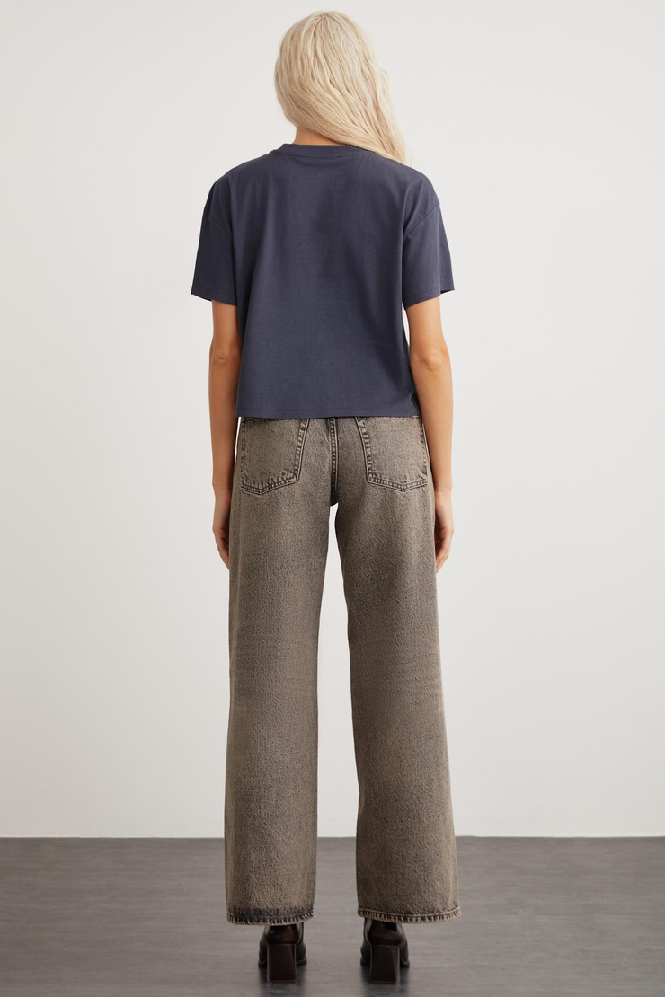 RALI  Relaxed Antrasit Tekli T-Shirt