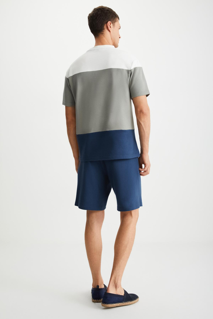 RAMADAN  Regular Lacivert Tekli Şort