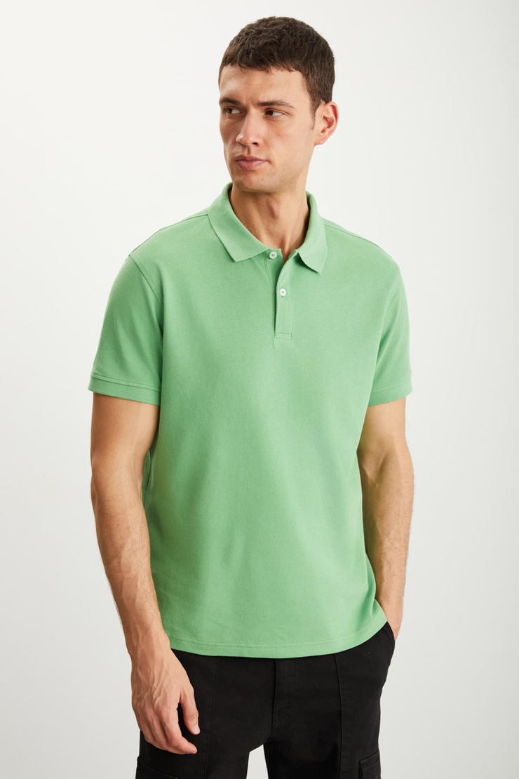 RAMADAN  Regular Yeşil Tekli Polo Yaka T-shirt