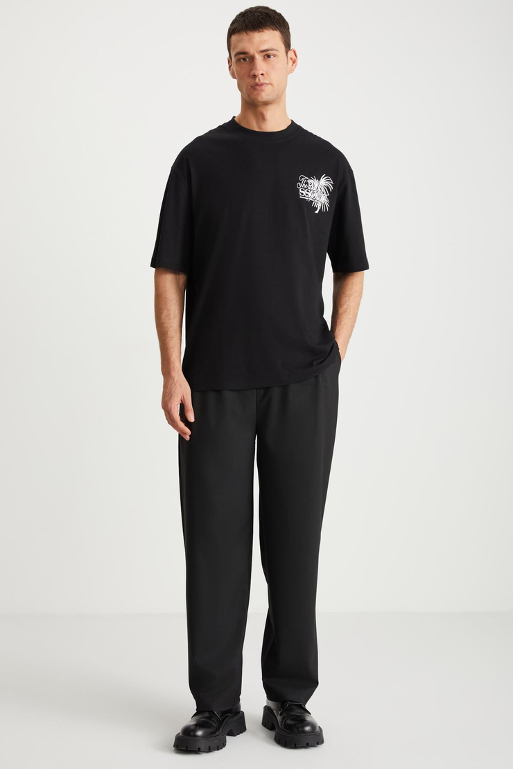RAMADAN  Relaxed Siyah Tekli T-Shirt