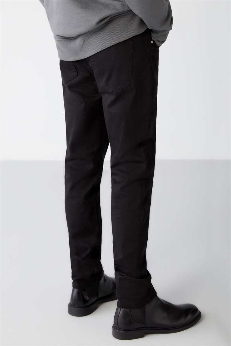 RAVES Dokuma Slim Fit Siyah  Pantolon