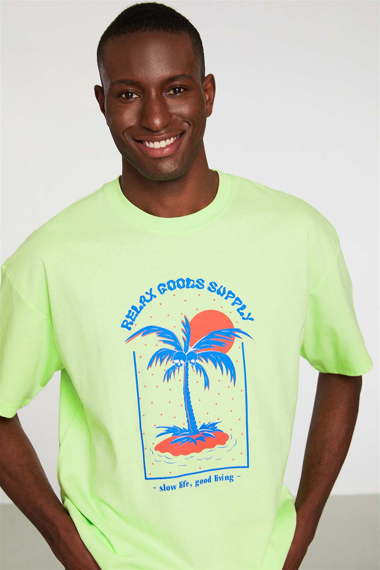 RECOGNITION Örme Regular Fit Yeşil  T-Shirt
