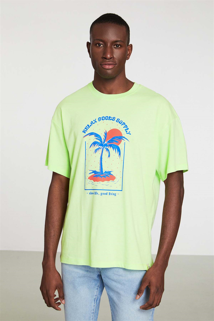 RECOGNITION Örme Regular Fit Yeşil  T-Shirt