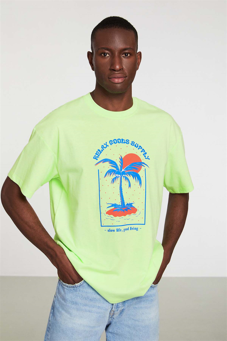 RECOGNITION Örme Regular Fit Yeşil  T-Shirt
